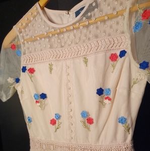 Modcloth Dress with Floral Embroidery and Beading Size XS NWOT